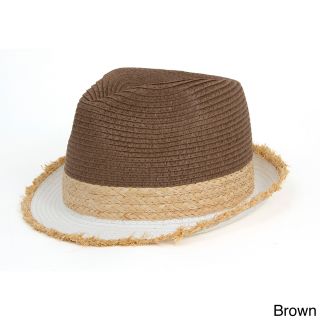 Magid Magid Tri color Fringed Brim Straw Hat Brown Size One Size Fits Most