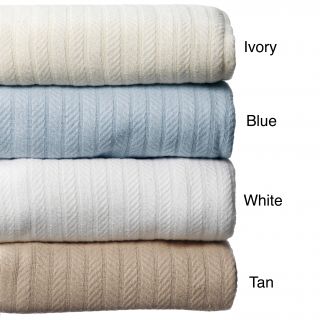 Sunrise Cotton Fresh Herringbone Blanket Blue Size Twin