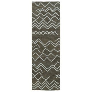 Hand tufted Utopia Cascade Charcoal Wool Rug (3 X 10)