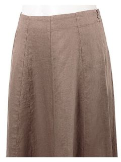East Longline linen flare skirt Brown