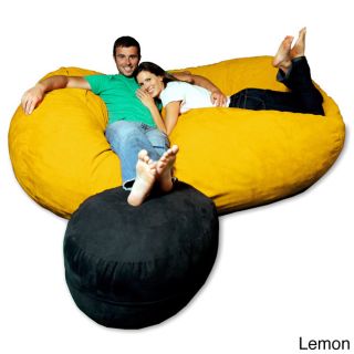 Theater Sacks Llc 7.5 foot Soft Micro Suede Beanbag Chair Lounger Yellow Size Extra Large