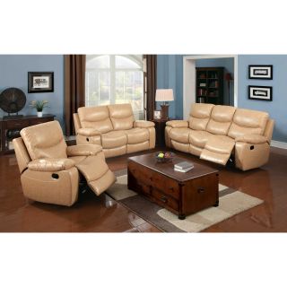 Furniture Of America Avali 2 piece Camel Bonded Leather Match Reclining Sofa Set