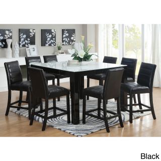 Furniture Of America Magnolia Blithe 9 piece Tempered Glass Counter Height Dining Set (set Of 9)