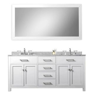 Water Creation Water Creation Madison 60 inch White Double Sink Bathroom Vanity With Mirror White Size Double Vanities