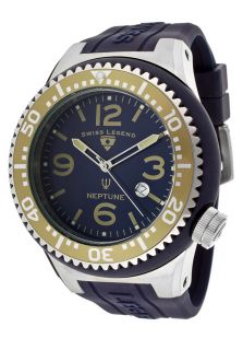 Swiss Legend 21818S C FIU  Watches,Mens Neptune Dark Blue Dial Dark Blue Silicone, Casual Swiss Legend Quartz Watches