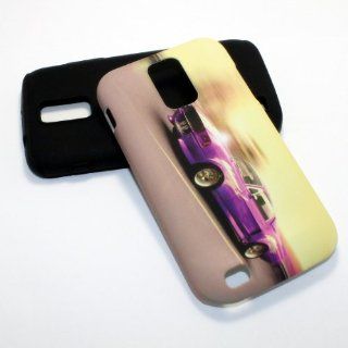 Heavy Duty 2 in 1 Hybrid Case for Samsung Galaxy S II T Mobile T989 Purple Muscle Racing Car PC+Silicone Cell Phones & Accessories