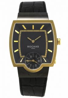 ROCHAS RH94103MTBB  Watches,Womens Black Dial Black Leather, Luxury ROCHAS Quartz Watches