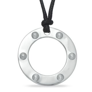 ELLE Jewelry Industrial Glam Collection Circle Pendant in Sterling