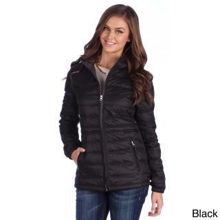 L&b Trading United Face Womens Lightweight Hooded Down Jacket Black Size L (12  14)