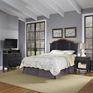 Home Styles The French Countryside Full/ Queen Headboard, Night Stand, And Media Chest Oak Size Queen