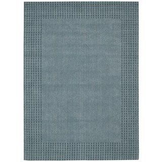 Kathy Ireland Cottage Grove Wool Ocean Blue Bordered Rug (23 X 76)