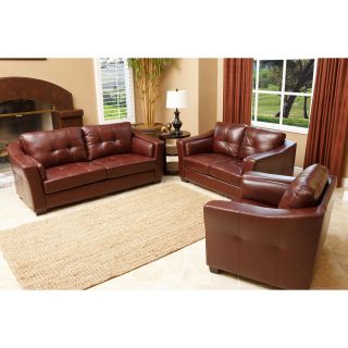 Abbyson Living Torrance Premium Leather 3 piece Living Room Furniture Set