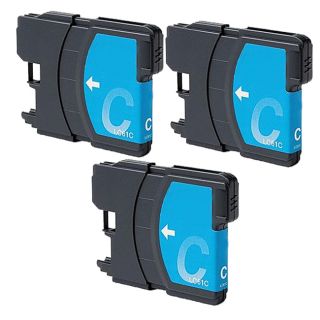 Brother Lc61 Remanufactured Compatible Cyan Ink Cartridge (pack Of 3)
