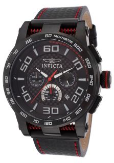 Invicta 15905  Watches,Mens S1 Rally Chronograph Black Genuine Leather Black Bezel, Sport Invicta Quartz Watches