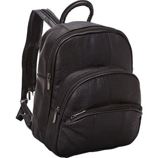 R & R Collections Leather Triple Zip Around Small Backpack