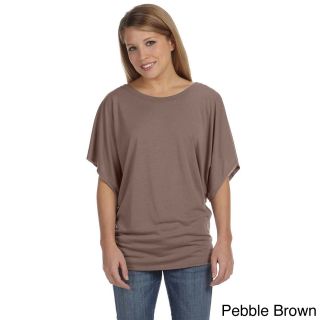 Bella Bella Womens Draped Sleeve Dolman T shirt Brown Size XXL (18)