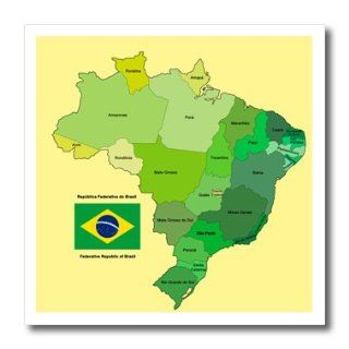 ht_99125_3 777images Flags and Maps   South America   Colorful political map of Brazil with each state identified. Flag with English and Portuguese text   Iron on Heat Transfers   10x10 Iron on Heat Transfer for White Material Patio, Lawn & Garden