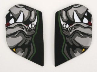 Icon Side Plate Kit for Domain II Helmet   Devil Dog Green 0133 0316 Automotive