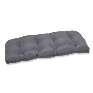 Pillow Perfect Wicker Loveseat Cushion With Charcoal Sunbrella Fabric