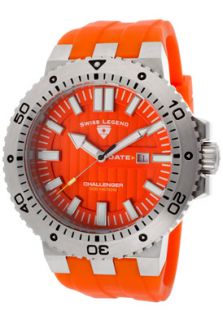 Swiss Legend 10126 06  Watches,Challenger Orange Silicone Orange Dial Silver Tone Bezel, Diver Swiss Legend Quartz Watches