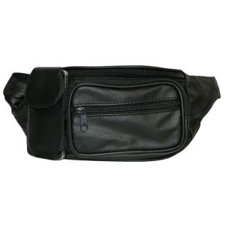 Hollywood Tag Black Leather Fanny Pack