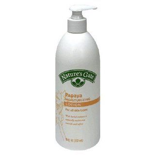 Nature's Gate Papaya Moisturizing Lotion for All Skin Types, 18 Ounce Bottles (Pack of 3)  Body Lotions  Beauty