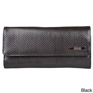 Kenneth Cole Reaction Womens Metallic Elongated Clutch Wallet With One Exterior Pocket
