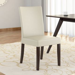 Corliving Atwood Cream Leatherette Dining Chairs (set Of 2)