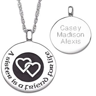 Sister Is a Friend for Life Pendant in Sterling Silver (3 Lines
