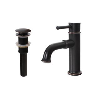 Elite 7 inch Single handle Oil Rubbed Bronze Bathroom Sink Faucet With Pop up Drain