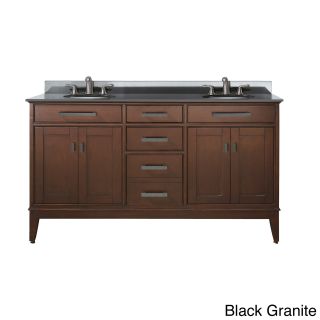 Avanity Madison 60 inch Double Vanity In Tobacco Finish With Dual Sinks And Top