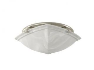 Broan 766BN Decorative Ventilation Bath Fan with Light Brushed Nickel Finish with Ivory Alabaster Square Glass   Built In Household Ventilation Fans  