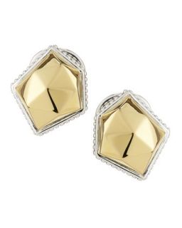 18k Gold Rocks Faceted Earrings