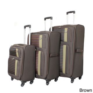 World Traveler Super Lightweight 3 piece Expandable Spinner Upright Luggage Set