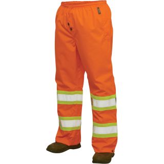 Work King Class 2 High-Visibility Rain Pant — Orange, 3XL, Model# S37421  Safety Pants