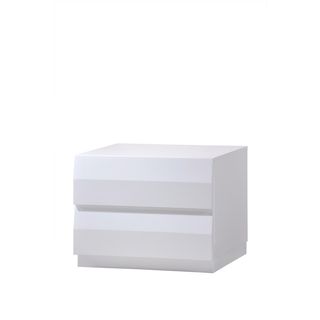 Global Furniture Usa White High Gloss Nightstand White Size 2 drawer