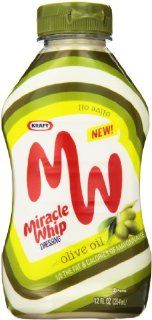 Kraft Miracle Whip Dressing with Olive Oil Bottle, 12 Ounce  Mayonnaise  Grocery & Gourmet Food