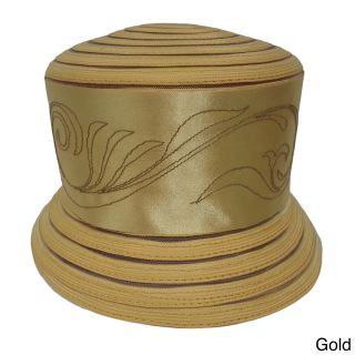 Swan Hat Swan Hat Womens Embroidered Woven Ribbon Crushable Hat Gold Size Adjustable