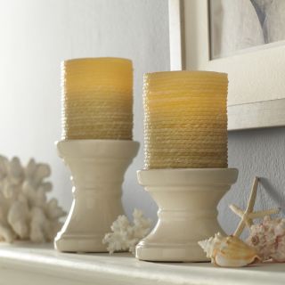 Order Home Collection 2 piece Flameless Led Wax Rope Candle Set