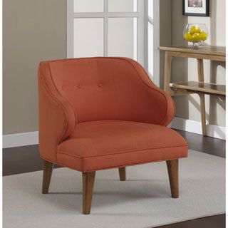 Curved Rust Upholstered Retro Arm Chair