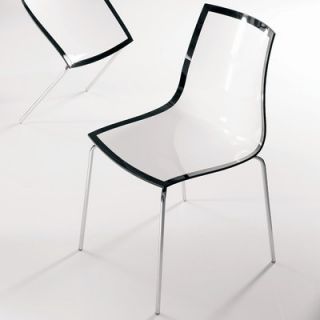 Bontempi Casa Leyla Side Chair 40.19 Finish White/Black Edge