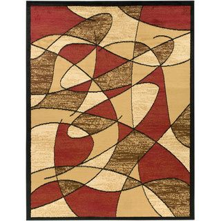 Multi color Contemporary Abstract Area Rug (53x70)