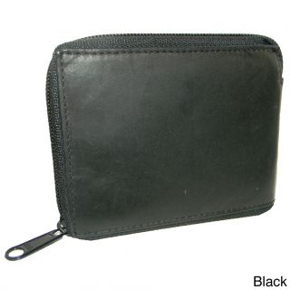 Hollywood Tag Leather Billfold Zip around Wallet