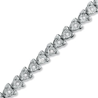 CT. T.W. Diamond Line Bracelet in Sterling Silver   Zales