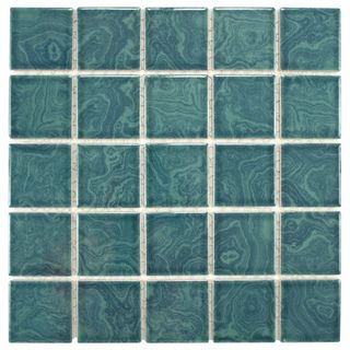 Somertile 12x12 Paradise Palm Green 0.188 in Porcelain Mosaic Tile (pack Of 10)