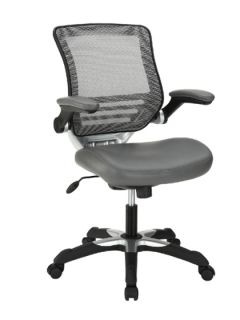 Edge Office Chair with Leatherette Seat (Gray) by Pearl River Modern NY