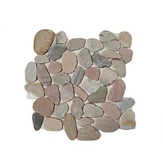 Coral Flat Pebble Mesh Tile 12 X 12 Interlocking Floor And Wall Tile (pack Of 5)