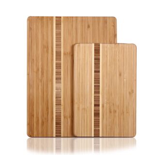 Adeco Natural Bamboo Chopping Board (set Of 2)