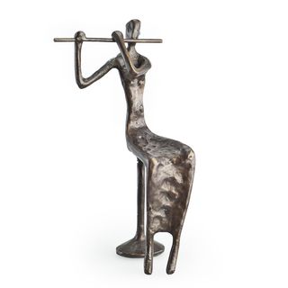 Flute Player Cast Bronze Sculpture