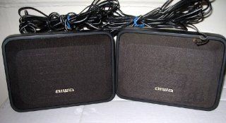 Aiwa Black Net SX R210 Surround Speaker System 2 Bookshelf Surround Speakers Electronics